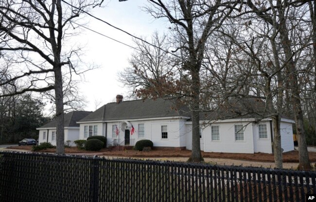 FILE - The home of former President Jimmy Carter in Plains, Georgia, is pictured Feb. 21, 2023. (AP Photo/Steve Helber)