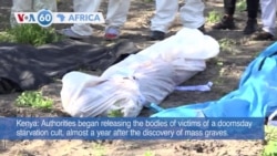 VOA60 Africa - Kenya releases first bodies of cult victims to relatives