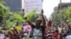 Protesters demonstrate against Kenya's proposed finance bill in Kisumu town, Kenya, June 20, 2024. 