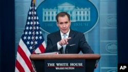 National Security Council spokesman John Kirby speaks during a press briefing at the White House, in Washington, Feb. 13, 2023.