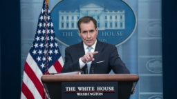 National Security Council spokesman John Kirby speaks during a press briefing at the White House, in Washington, Feb. 13, 2023.