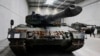FILE - German-made Leopard 2 tanks are seen at a production facility in Unterluess, Germany, Feb. 12, 2024.