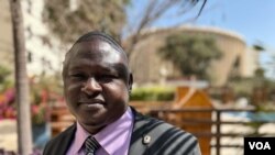 Mahamoudou Savadogo, security expert with Granada Consulting in Burkina Faso, poses for a photo in Dakar, Senegal, Feb. 28, 2023. (Annika Hammerschlag/ VOA)