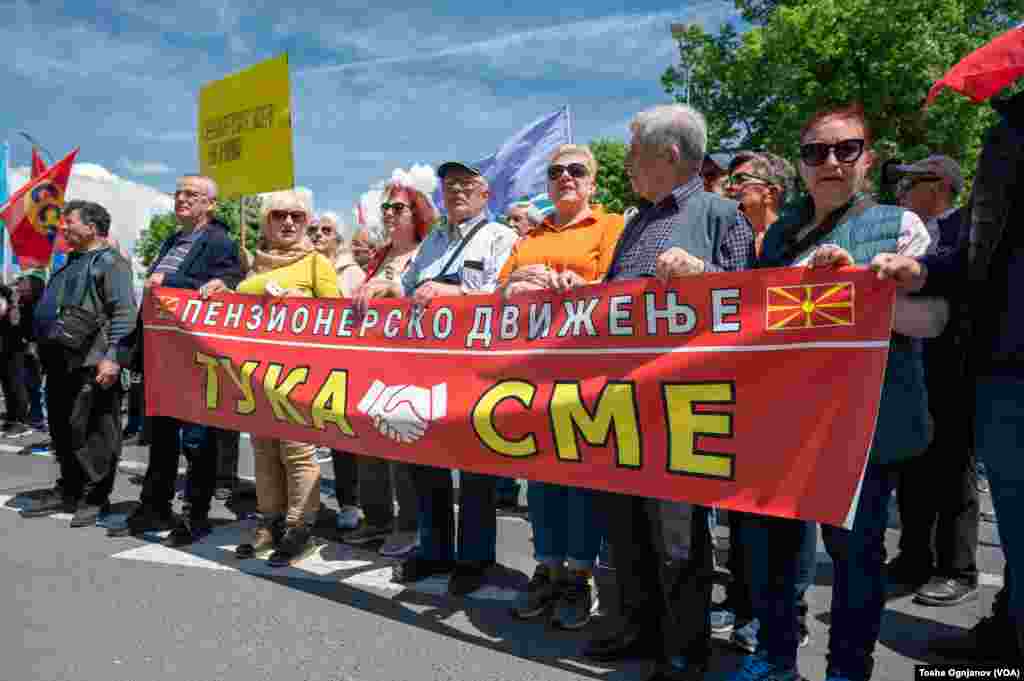 Први мај, Ден на трудот. Протест во Скопје за повисоки плати и за достоинствени работнички права