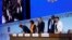 World Bank President Ajay Banga, World Bank Secretary Mercy Tembon, Ukraine Minister of Finance Serhiy Marchenko, IMF Secretary Ceda Ogada and Managing IMF Director Kristalina Georgieva preside at annual IMF and the World Bank meeting, Marrakech, Morocco, October 13, 2023.