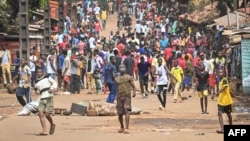  Toute manifestation est interdite depuis 2022 en Guinée où des militaires ont pris le pouvoir par la force en 2021. (Photo by CELLOU BINANI / AFP)