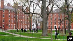 FILE — A coalition of 34 student organizations at Harvard University, photographed here on April 27, 2022, said Israel was "the only one to blame" for the unfolding violence in the Middle East. The statements drew a rebuke from some alumni and academic leaders.
