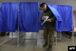 Голосование на подконтрольной России территории Донецкой области в Украине, 15 марта 2024 года.