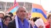 Armenians rally to demand Prime Minister Nikol Pashinyan's resignation over land transfer to neighboring Azerbaijan, at the central Republic Square in Yerevan on May 26, 2024. 