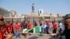 FILE: Members of the the Economic Freedom Fighters (EFF) gather at Church Square in Pretoria on March 20, 2023 during a "national shut-down" called by their party to bring the country to a halt.