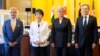 印度外交部长苏杰生(Subrahmanyam Jaishankar)、日本外相上川阳子(Yoko Kamikawa)、澳大利亚外长黄英贤(Penny Wong)和美国国务卿安东尼·布林肯(Antony Blinken)在东京日本外务省举行会晤前合影。(2024年7月29日)