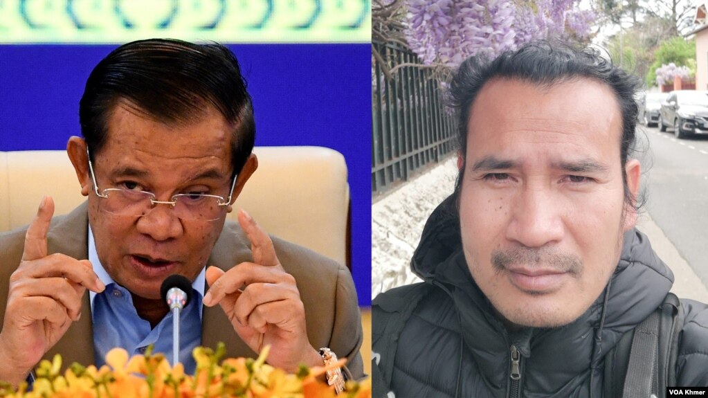 រូបផ្គុំរវាងនាយករដ្ឋមន្ត្រីកម្ពុជាលោក ហ៊ុន សែន (ឆ្វេង) និងលោក ស៊ន ដារា(ស្តាំ)។ (AFP, Facebook / Sorn Dara)