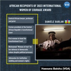 Danièle Darlan, a professor from the Central African Republic (CAR) and recipient of the 2023 International Women of Courage Award.