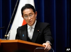 FILE - Japan's Prime Minister Fumio Kishida attends a news conference in Tokyo, Sept. 13, 2023.