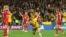 Australia's Hayley Raso celebrates scoring their second goal, Sydney, Australia, Aug. 7, 2023.