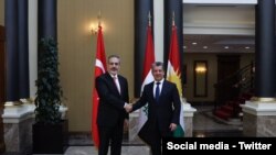 Dışişleri Bakanı Hakan Fidan Erbil’de Irak Kürt Bölgesel Yönetimi Başkanı Neçirvan Barzani ile görüştü.