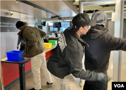 The welcome center is designed to increase safety and security of all clients. Drugs, alcohol, and weapons must be left in a locker outside the center, Jan. 17, 2023. (Carolyn Presutti/VOA)