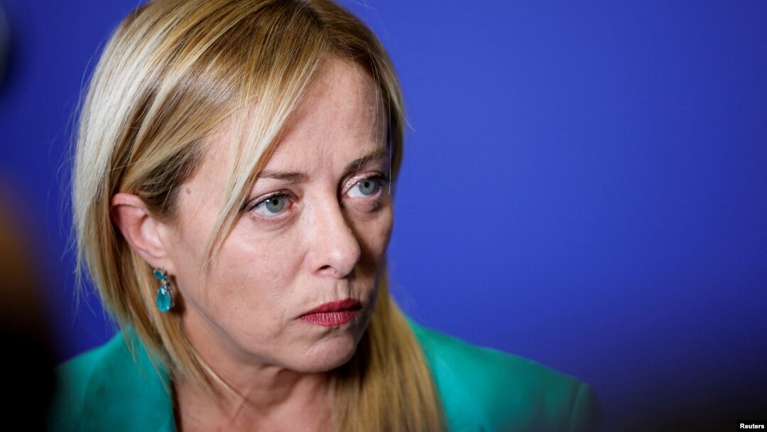 Italy's Prime Minister Giorgia Meloni is seen on the day of the informal meeting of European heads of state or government takes place in Granada, Spain, Oct. 6, 2023. 