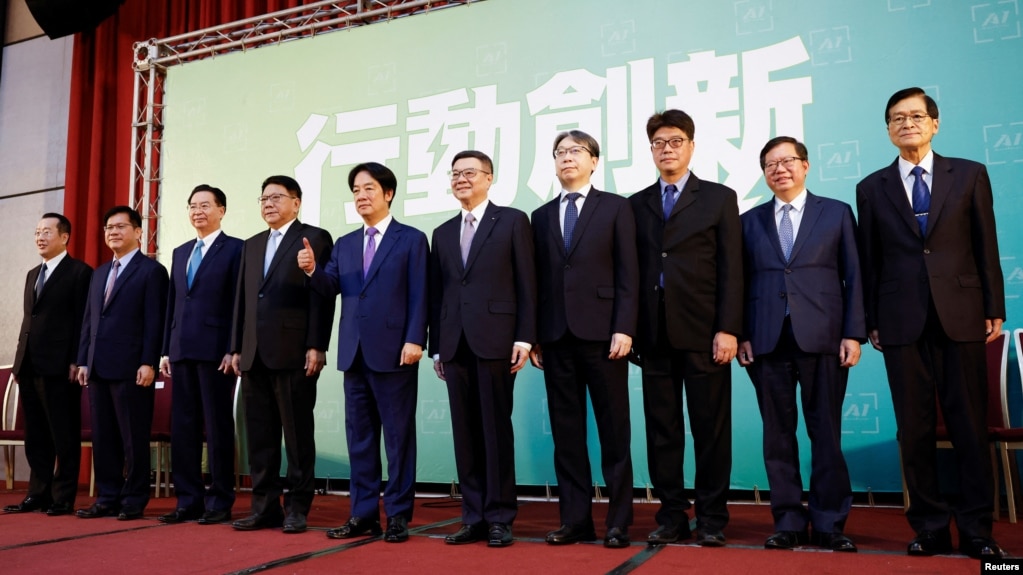 台湾当选总统赖清德在台北举行记者会公布新内阁人选。（2024年4月25日）