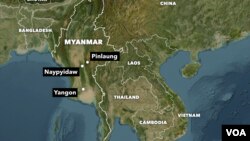 মিয়ানমারের মানচিত্র।