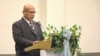 Tuvalu's Prime Minister Feleti Teo speaks after a swearing-in ceremony in Funafuti, the capital of the south Pacific nation of Tuvalu, on Feb. 28, 2024. 