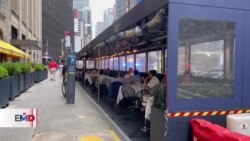 Restaurantes al aire libre, la esperanza de recuperación económica en Nueva York