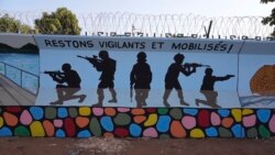 FILE—A mural is seen in Ouagadougou, Burkina Faso, March 1, 2023. 