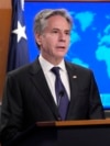 Secretary of State Antony Blinken speaks about the recently released 2023 Country Reports on Human Rights Practices during a briefing at the State Department in Washington, April 22, 2024. 