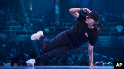 FILE - Sunny Choi, also known as B-Girl Sunny, from the United States, competes in the B-girl Red Bull BC One World Final at Hammerstein Ballroom, Nov. 12, 2022, in New York.