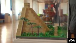 A Chichen Itza pyramid model at "The Brick City" exhibition, National Building Museum, Washington, DC