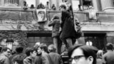 کولمبیا یونیورسٹی میں اپریل 1968 میں ہونے والا طلبہ کا ایک مظاہرہ۔ 