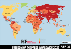 RSF Press Freedom Map 2023