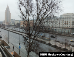 Suasana di Leningradskiy Ave, Moskow, Rusia, Sabtu (23/3). (Foto: Courtesy/KBRI Moskow)
