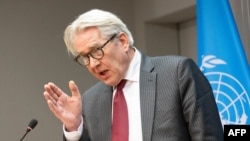 FILE - Special Coordinator for the Middle East Peace Process Tor Wennesland speaks to the General Assembly at the U.N. headquarters in New York City, on Feb. 7, 2024.