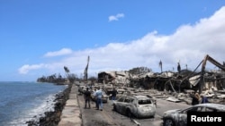 Kerusakan akibat kebakaran lahan di Lahaina, Maui, Hawaii dalam foto yang dirilis pada Jumat, 11 Agustus 2023. (Foto: Kantor Gubernur Hawaii Josh Green via Reuters)