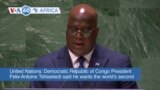 VOA60 Africa - DRC president Tshisekedi calls for UN peacekeepers withdrawal this year