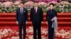 中國領導人習近平及夫人彭麗媛在人大會堂會晤在北京參加一代一路論壇的時任意大利總理朱塞佩·孔特。（2019年4月26日）