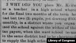 Notice in the Elbert County (Colorado) Tribune, November 1, 1912, accusing Clara M. Keirn of nepotism.
