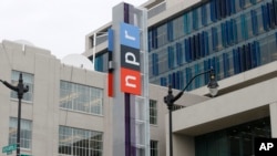 FILE - The headquarters for National Public Radio stands on North Capitol Street in Washington. 