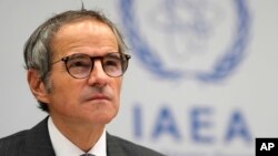 FILE - International Atomic Energy Agency (IAEA) Director-General Rafael Grossi arrives for an IAEA Board of Governors meeting in Vienna on Nov. 22, 2023.