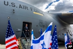 U.S. Secretary of State Antony Blinken disembarks from an aircraft as he arrives in Tel Aviv, Israel, on March 22, 2024.