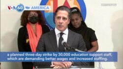 VOA60 America - LAUSD schools closed, staff starts 3-day strike