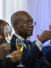 Michel Patrick Boisvert, who was named interim prime minister by the cabinet of outgoing Prime Minister Ariel Henry, toasts the transitional council that will select Haiti's new prime minister and cabinet in Port-au-Prince, Haiti, April 25, 2024.