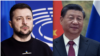  볼로디미르 젤렌스키 우크라이나 대통령(사진 왼쪽)과 시진핑 중국 국가주석 