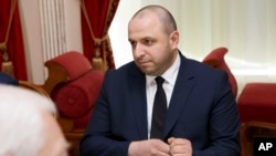 FILE - Then-Ukrainian lawmaker Rustem Umerov attends short-lived peace talks with Russia in Gomel, Belarus, Feb. 28, 2022. Ukrainian President Volodymyr Zelenskyy has named Umerov to replace Defense Minister Oleksii Reznikov.