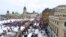 FILE - Truck drivers and others protest COVID-19 pandemic restrictions in Ottawa, Ontario, Feb. 12, 2022. 