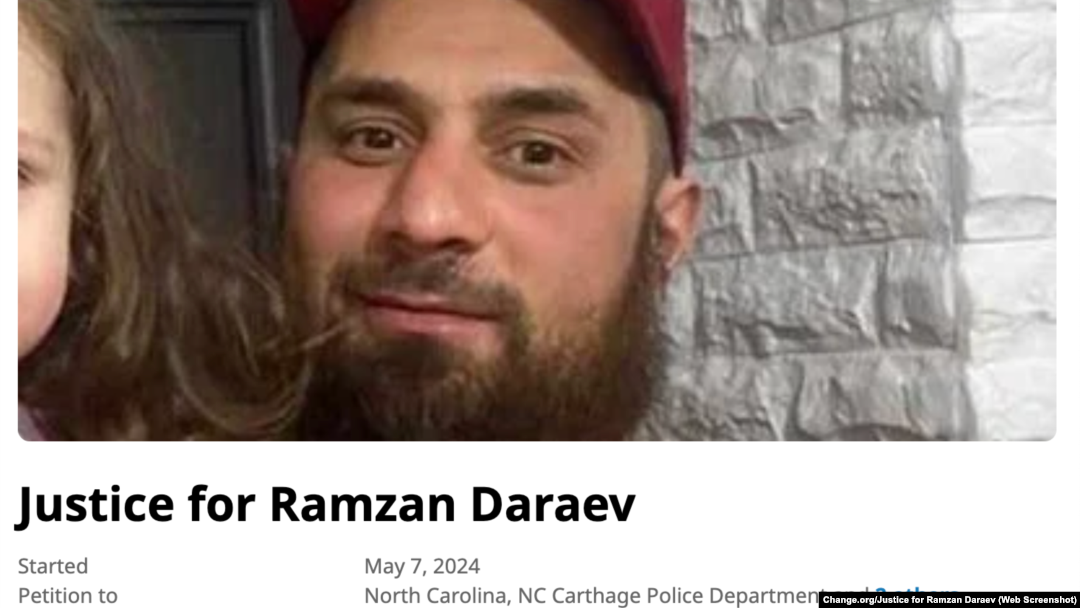 A Change.org petition displays a photograph of Ramzan Daraev, who was shot dead in North Carolina on May 3. (Change.org/Justice for Ramzan Daraev) 