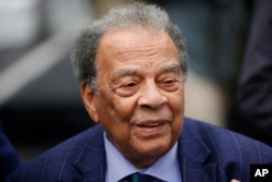 Andrew Young, former U.N. ambassador, attends a ceremony honoring former President Jimmy Carter, in Norcross, Georgia, May 23, 2023.