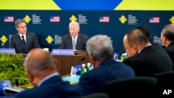 President Joe Biden speaks during the first U.S.-Pacific Island Country Summit in Washington, Sept. 29, 2022. Biden's proposed federal budget released March 9, 2023, includes more than $7.1 billion for the Marshall Islands, Micronesia and Palau.