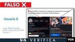 En Facebook e Instagram el presidente Nicolás Maduro no ha tenido insignias de verificación desde hace varios años.